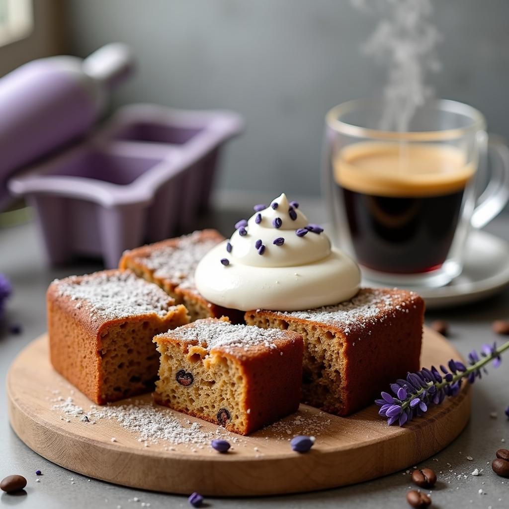 Espresso-Infused Coffee Cake with Whipped Lavender Cream