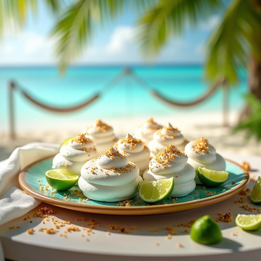 Exotic Coconut and Lime Meringue Clouds