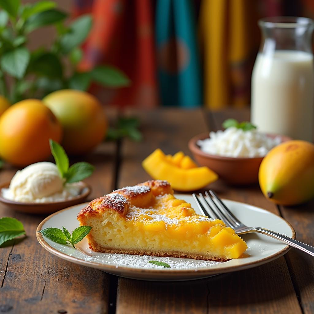 Exotic Coconut and Mango Clafoutis