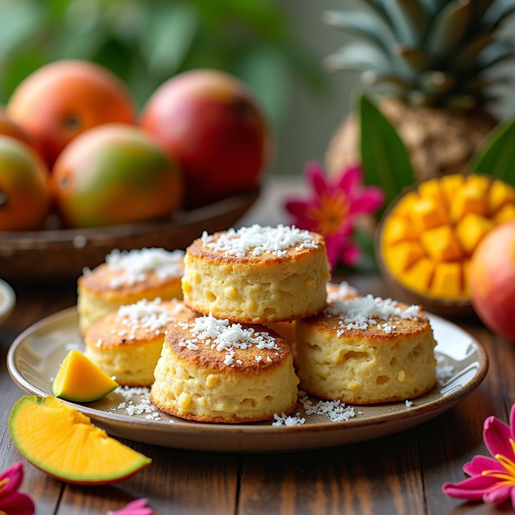 Exotic Coconut and Mango Drop Scones