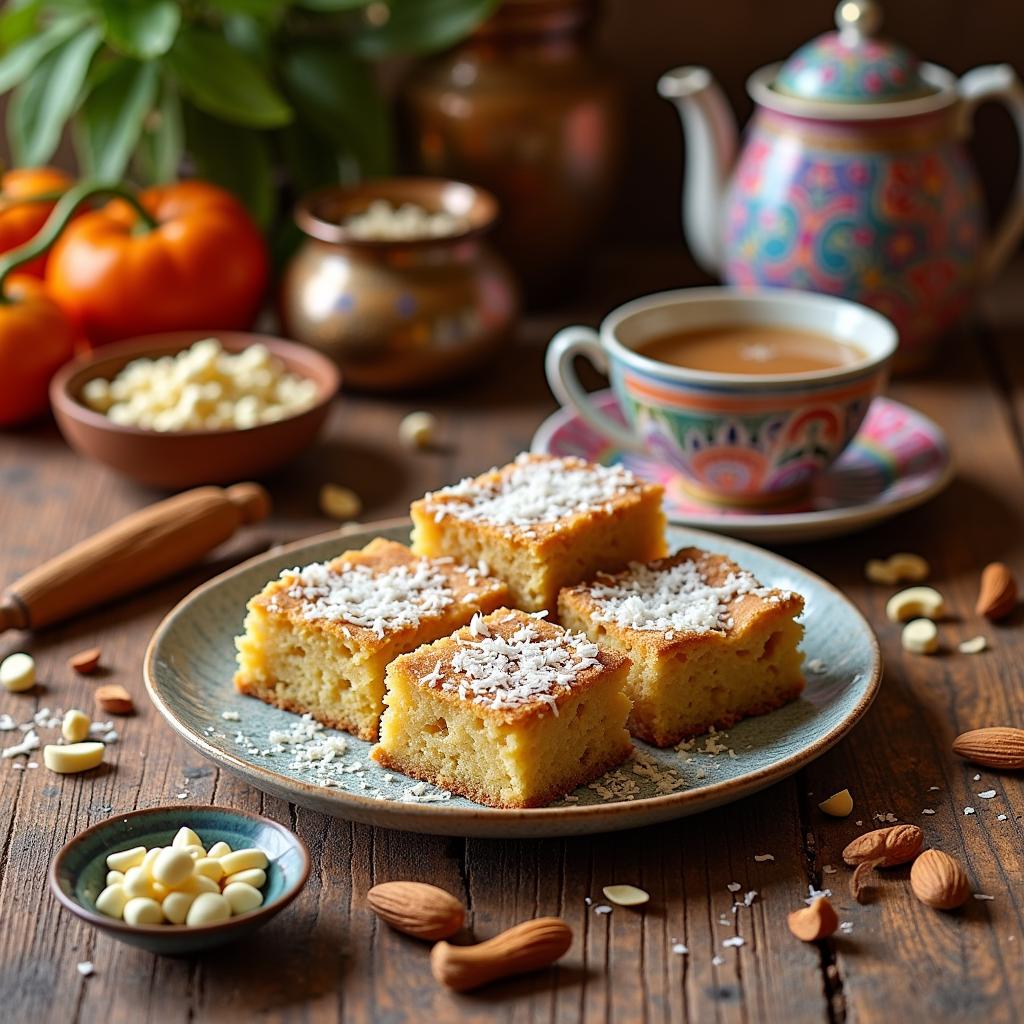 Exotic Coconut Cardamom Blondie Bars