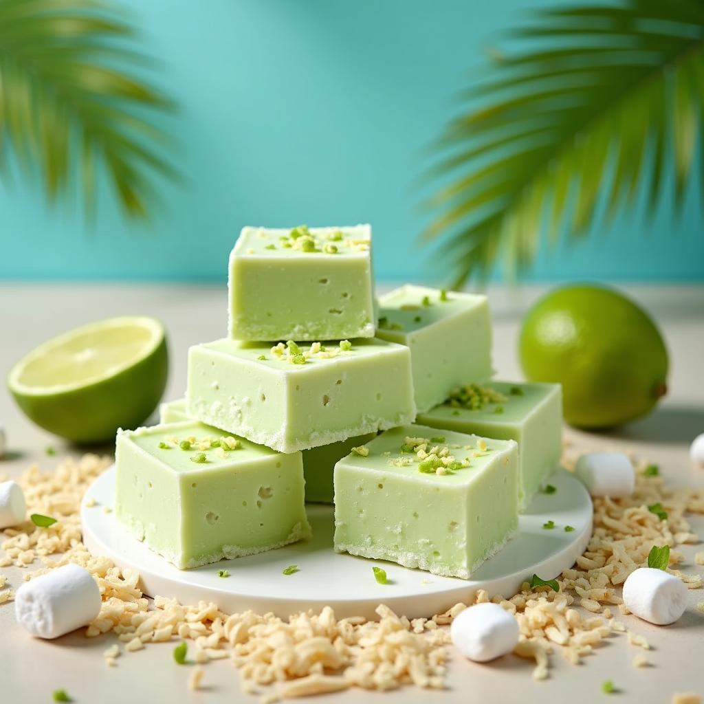 Exotic Coconut Lime Marshmallow Fudge