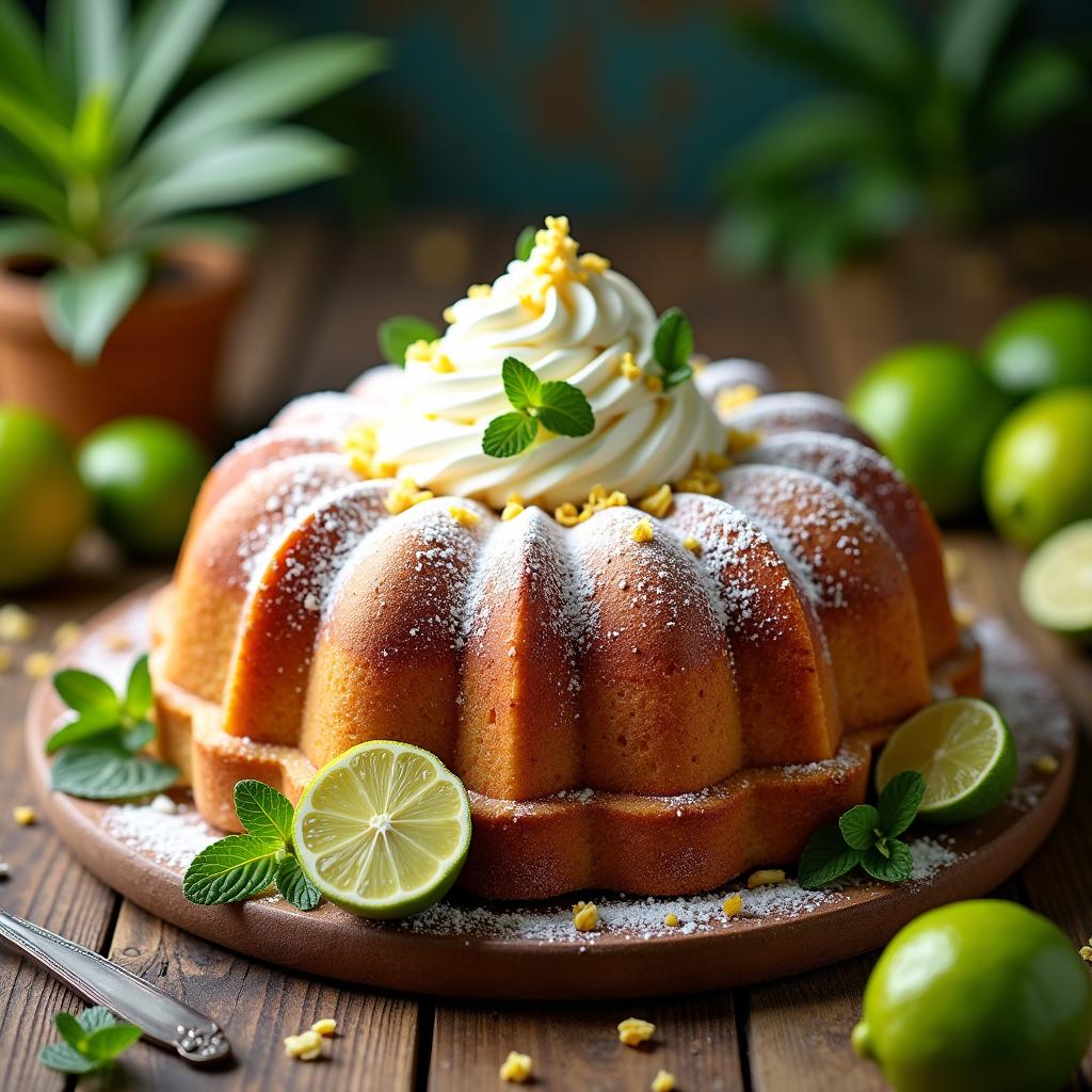 Exotic Coconut-Lime Pound Cake with Cardamom Whipped Cream