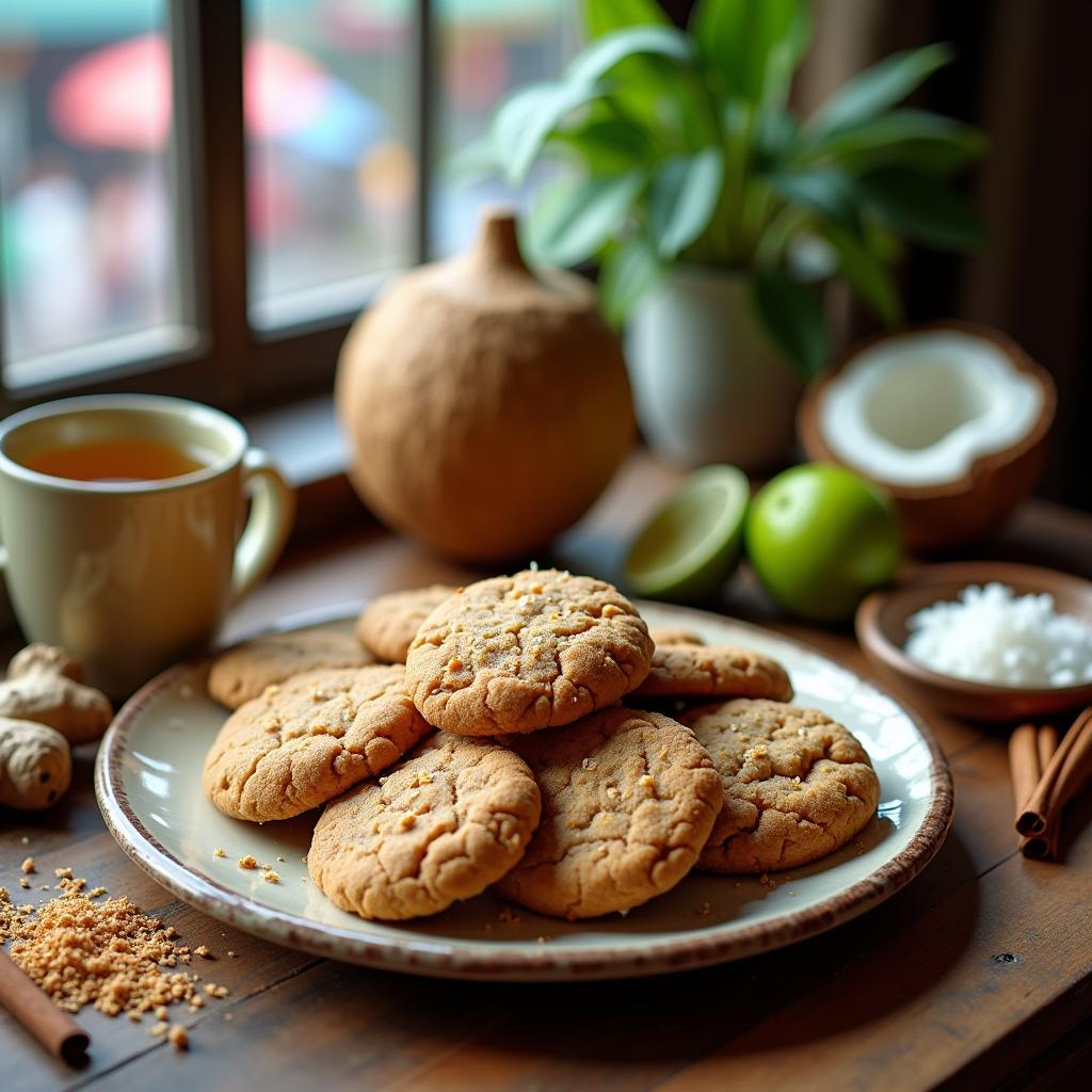 Exotic Ginger Snap Delights with Coconut and Lime