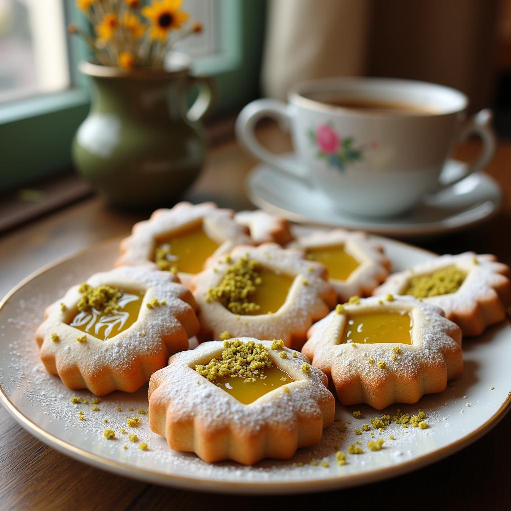 Exotic Linzer Cookies with Passionfruit and Pistachio