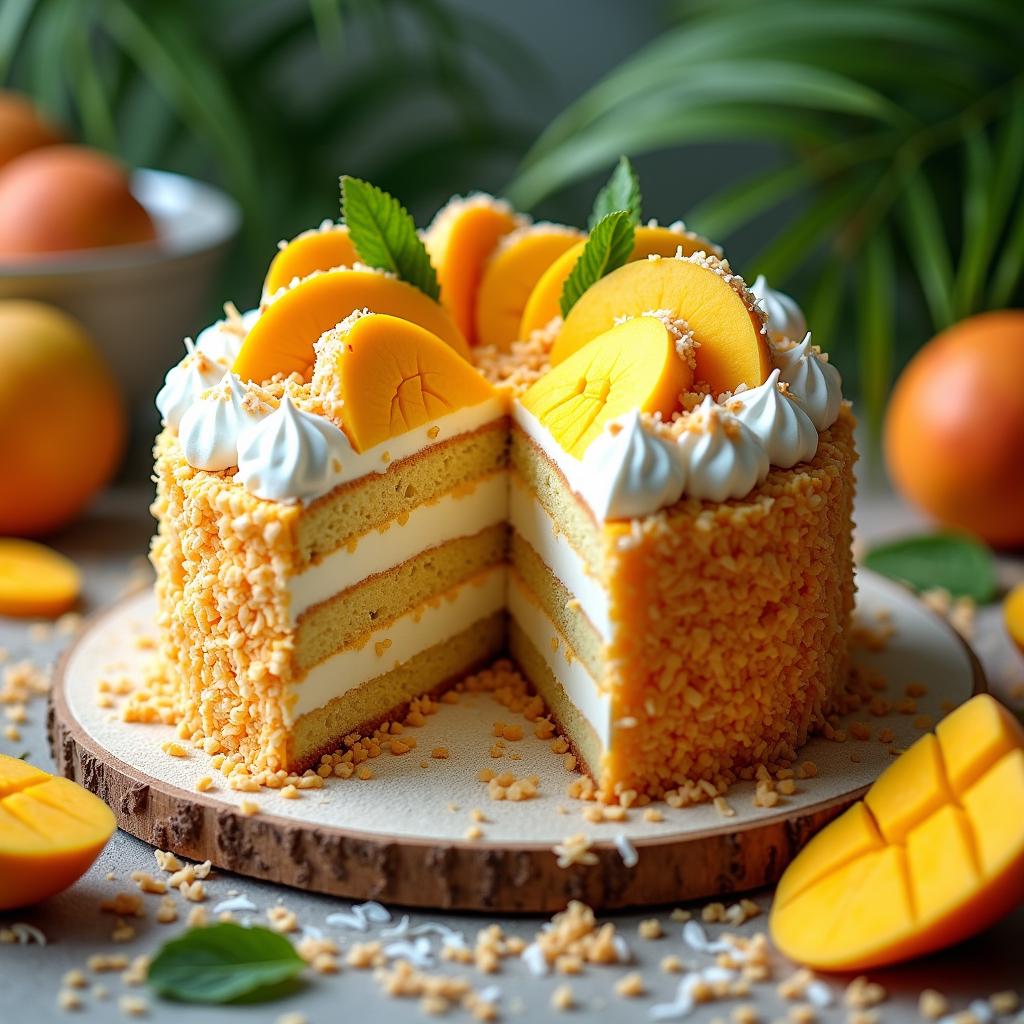 Exotic Mango and Coconut Gâteau