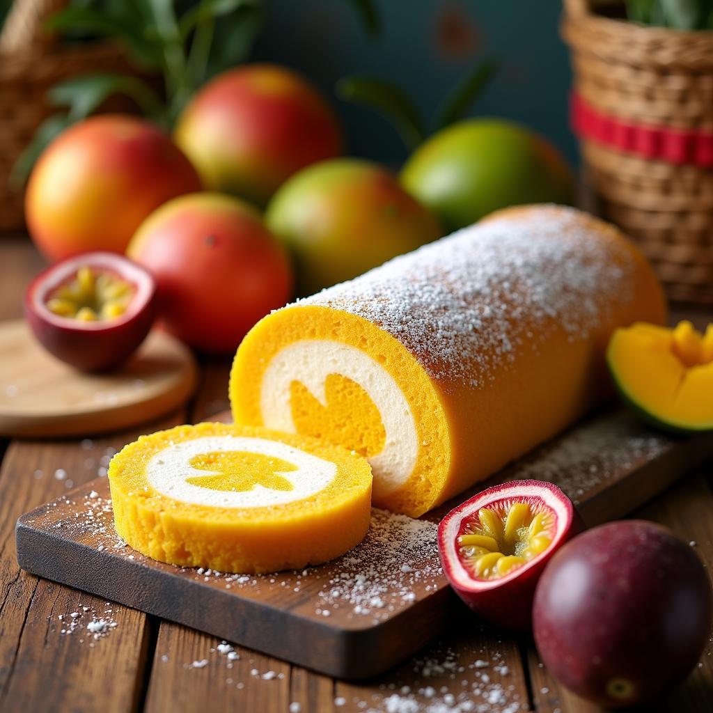 Exotic Mango & Passion Fruit Sponge Roll