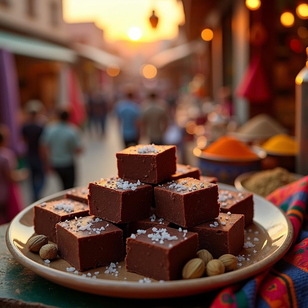 Exotic Spiced Chocolate Fudge with Cardamom and Sea Salt