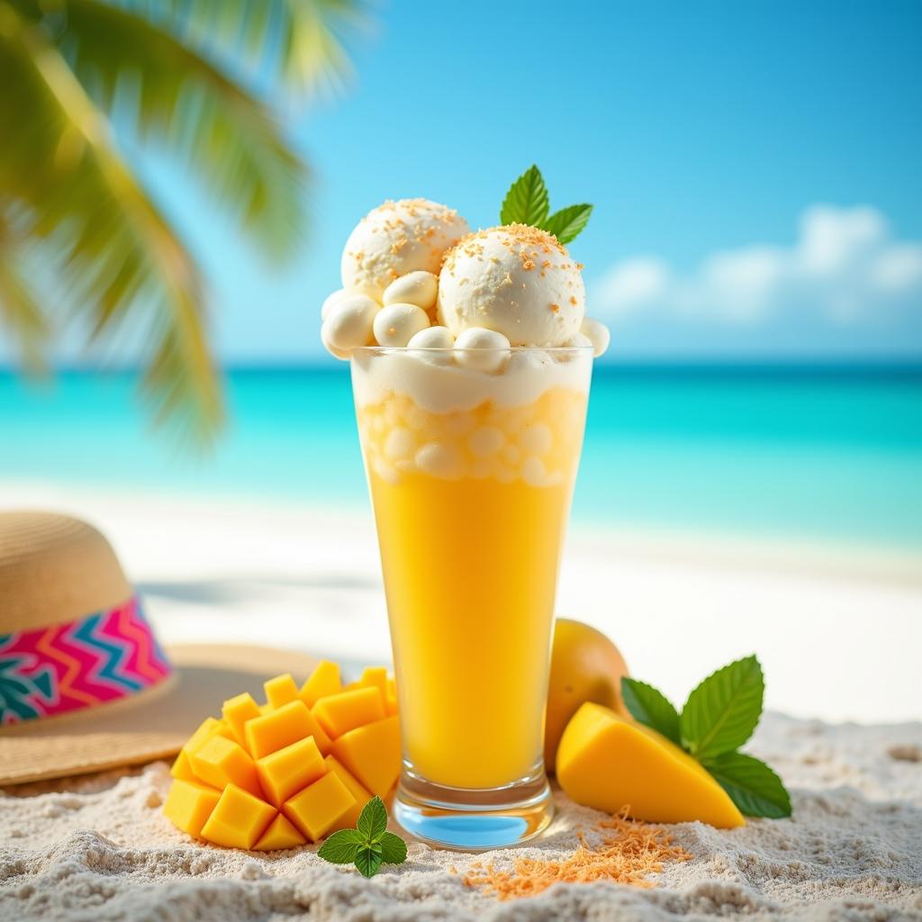 Exotic Tropical Ice Cream Float