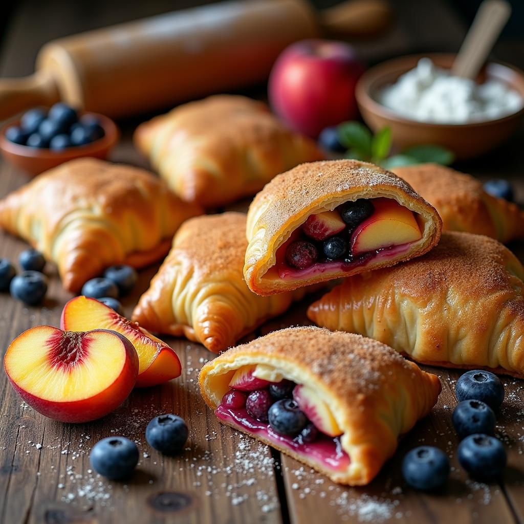 Flaky Fruit Turnovers with a Cinnamon Sugar Twist