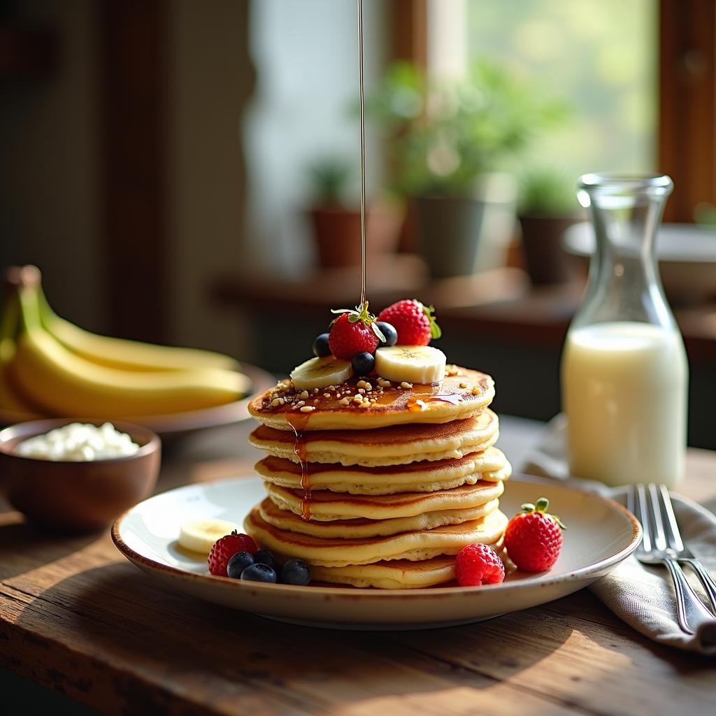 Fluffy Vegan Pancake Stack