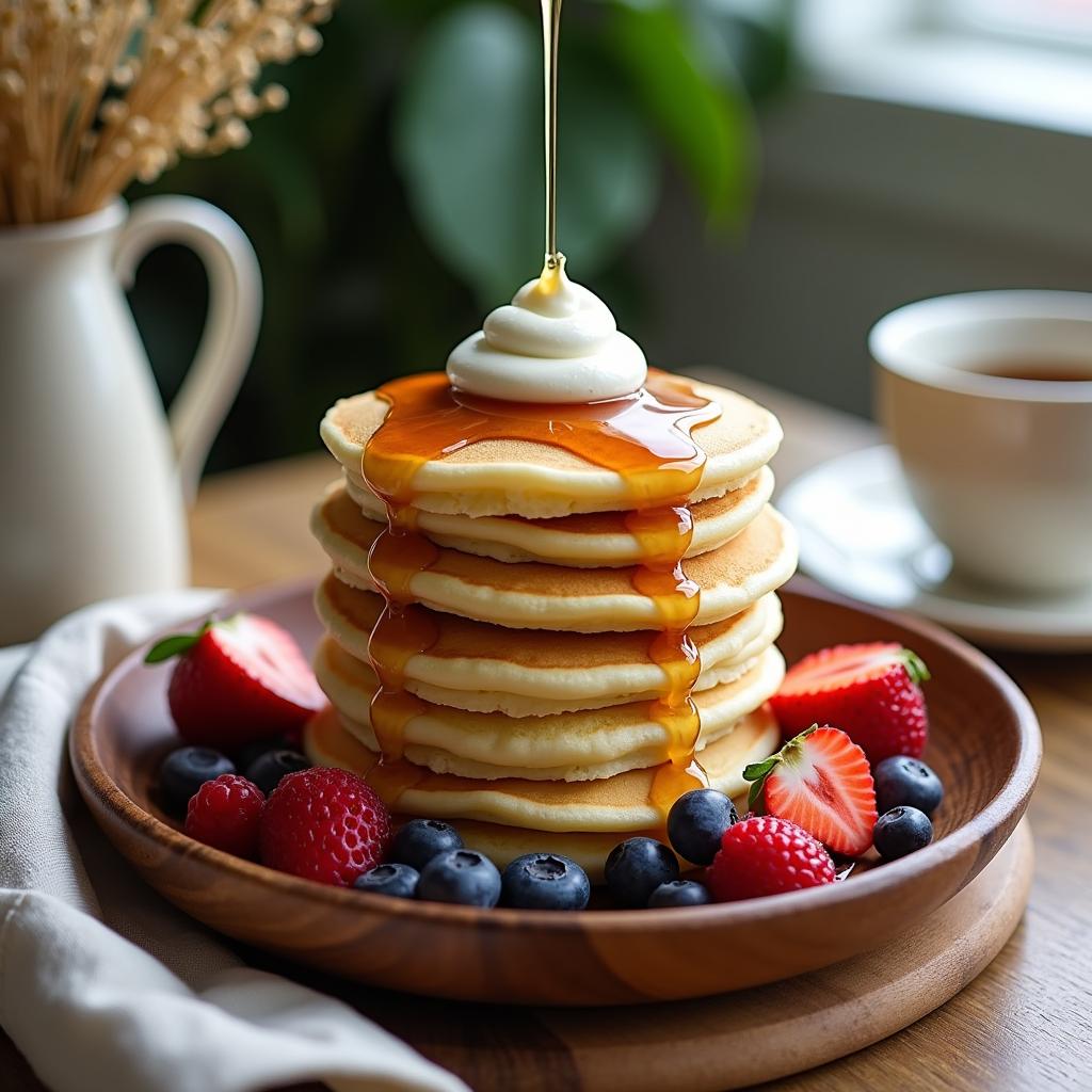 Fluffy Vegan Pancakes with Maple Coconut Whip