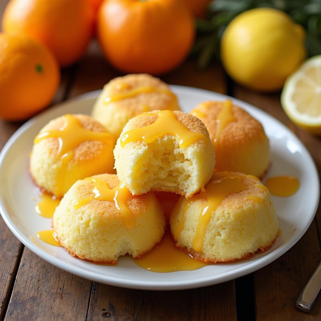 Fluffy Vegan Sponge Drops with Citrus Glaze