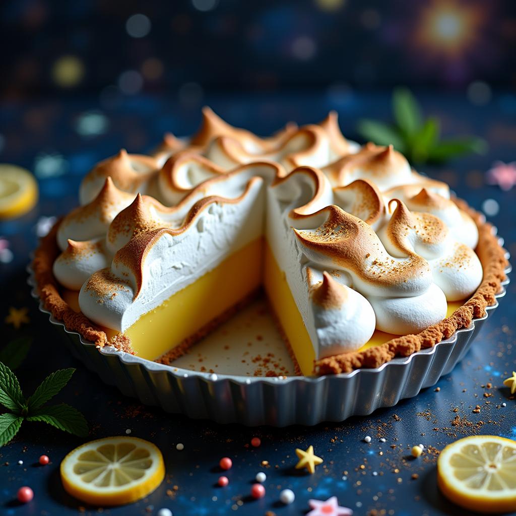 Galactic Meringue Pie with Edible Glitter