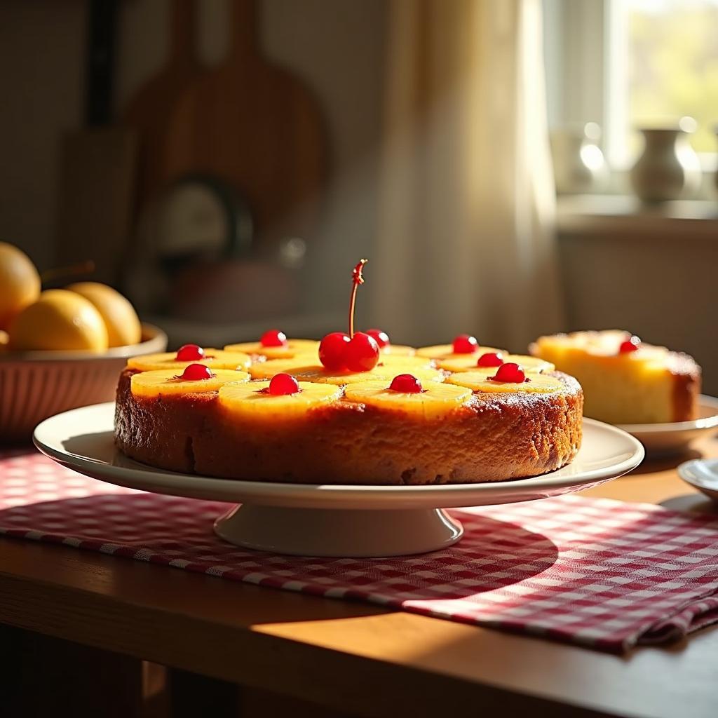 Golden Pineapple Upside-Down Cake with a Cinnamon Twist