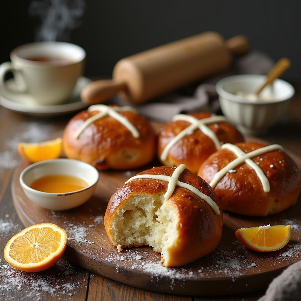 Hearty Spiced Hot Cross Buns with a Citrus Glaze