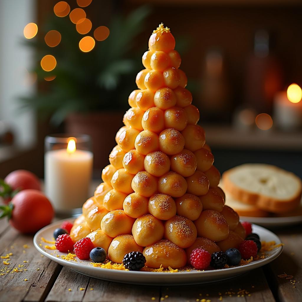 Heavenly Croquembouche: A Tower of Creamy Delight