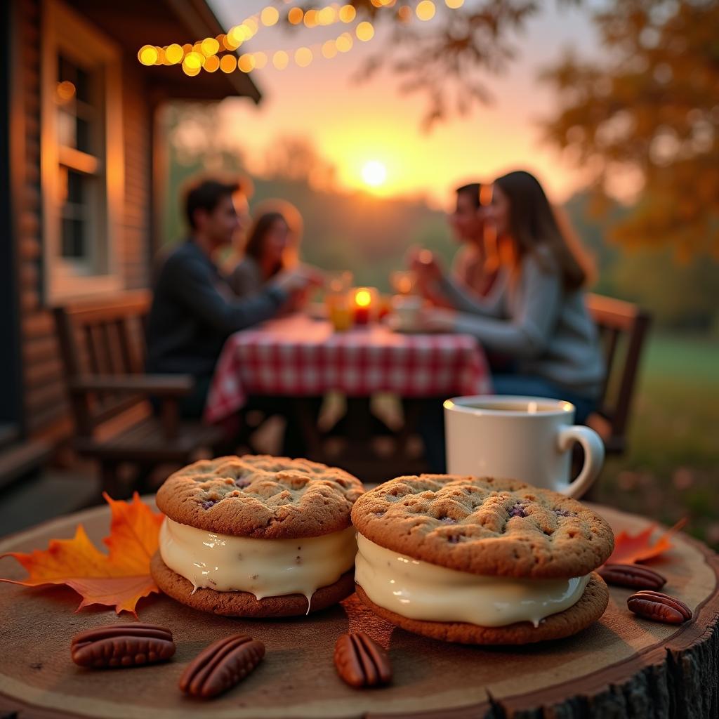 Heavenly Maple Pecan Ice Cream Sandwiches