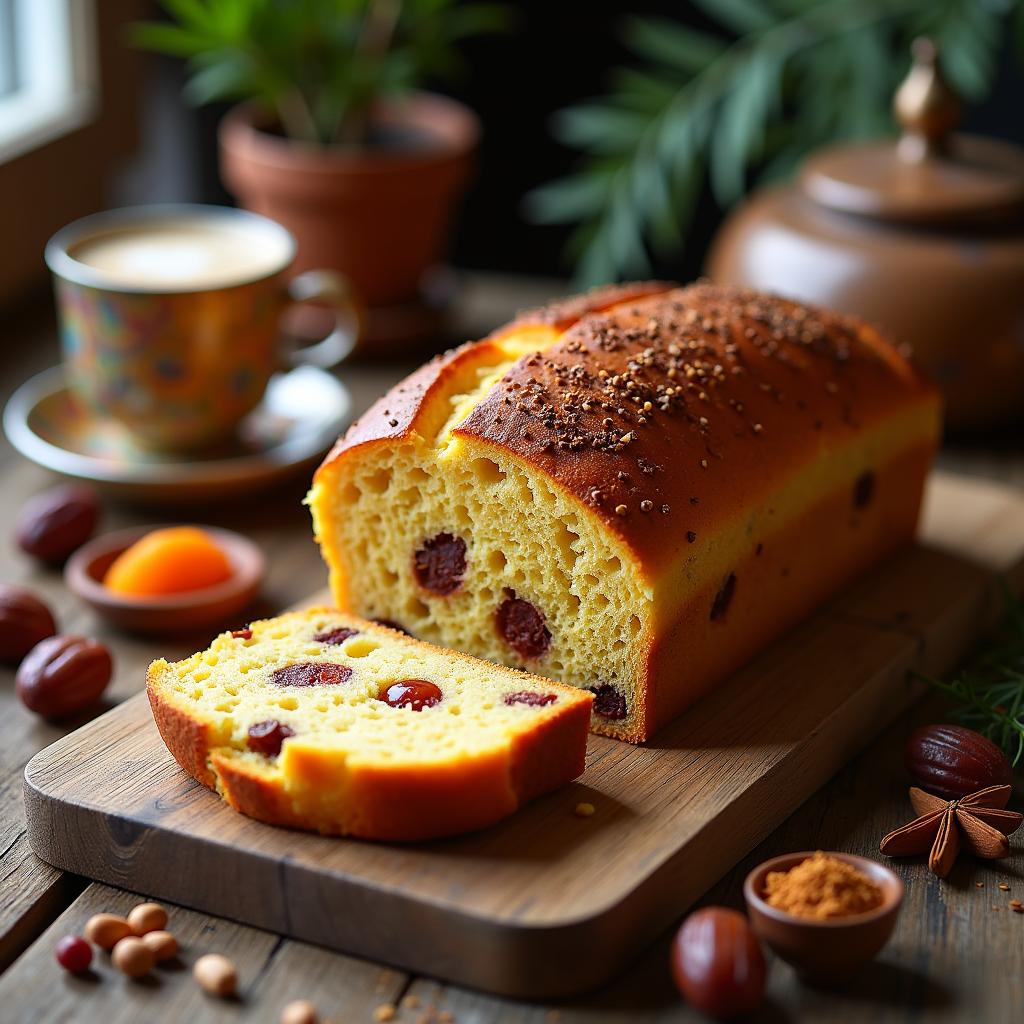 Heavenly Spiced Batter Bread with Exotic Nuts and Dried Fruits