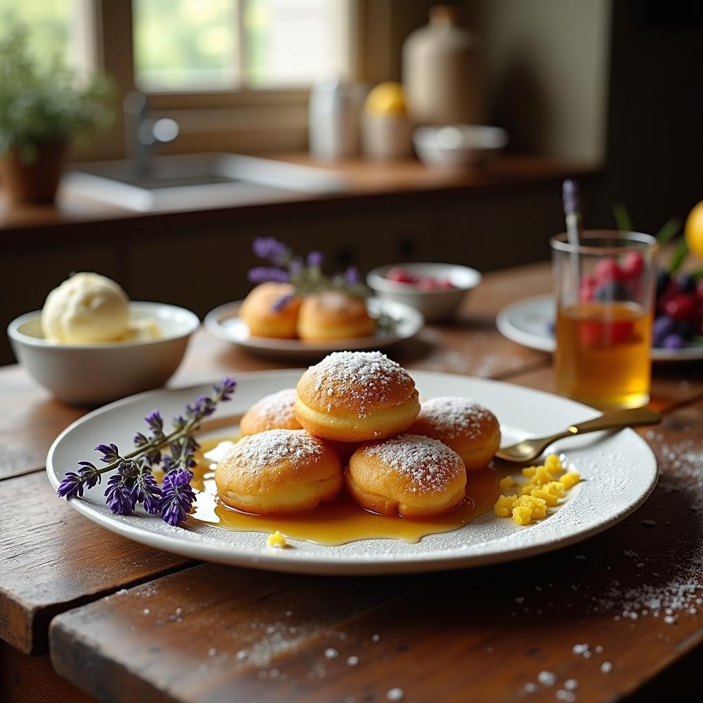 Lavender Honey Zeppole with Lemon Zest