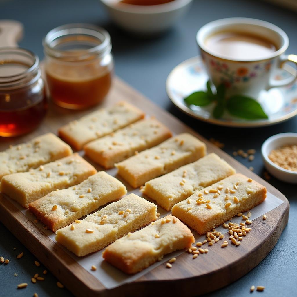 Maple Tahini Shortbread with Toasted Sesame Seeds