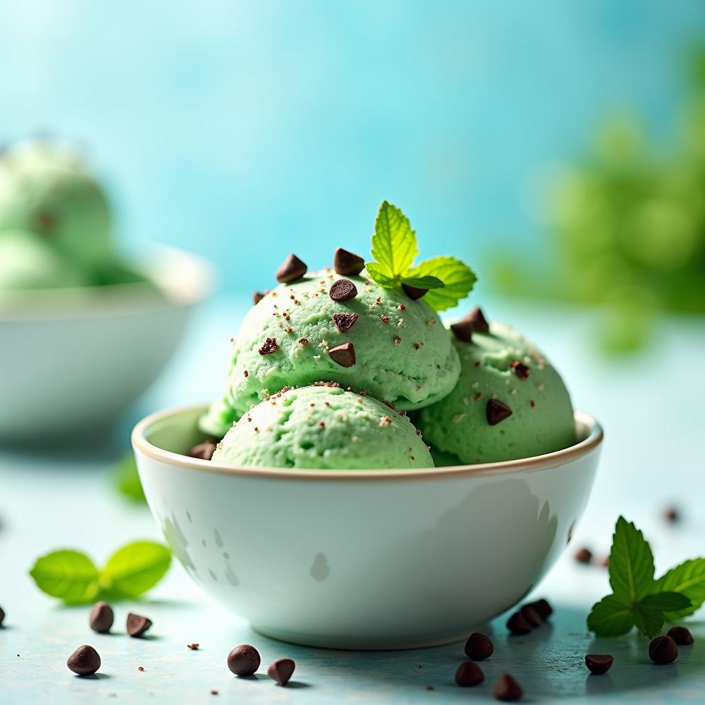 Mint Chip Ice Cream with Freeze-Dried Mint Crystals