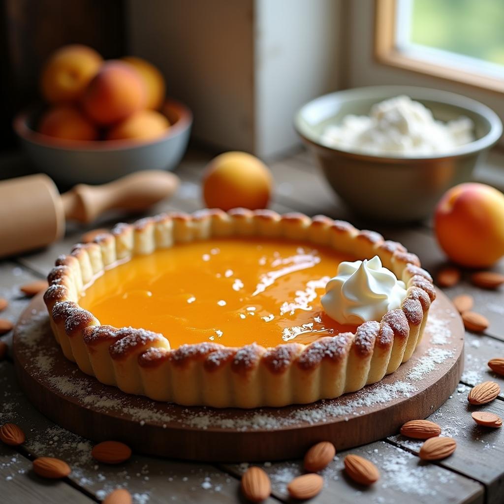 Modern Apricot Jam Tart with Almond Crust