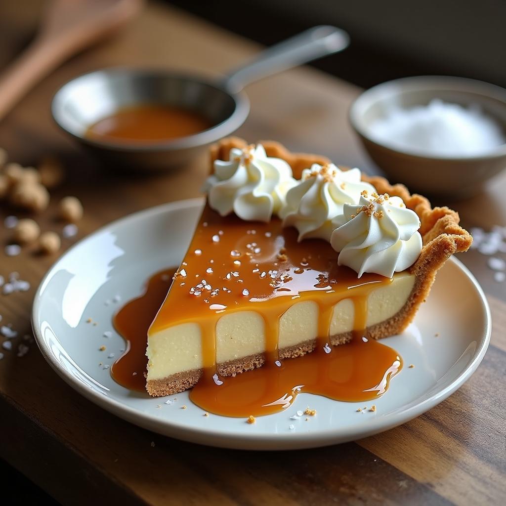 Modern Butterscotch Pie with a Whipped Sea Salt Caramel Topping