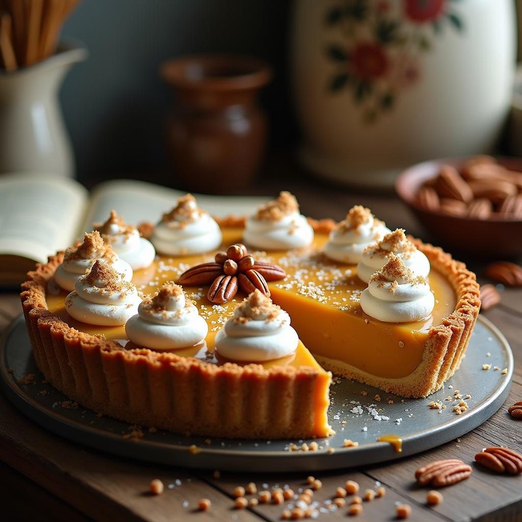 Modern Butterscotch Pie with Sea Salt & Toasted Pecans