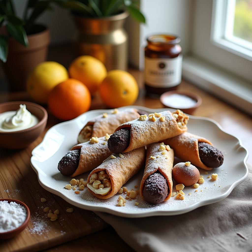 Modern Chocolate Hazelnut Cannoli with Citrus Ricotta Filling