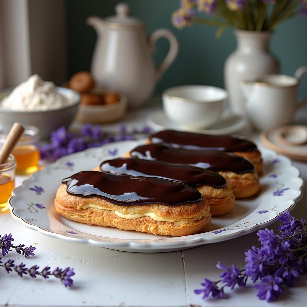 Modern Lavender & Honey Éclairs