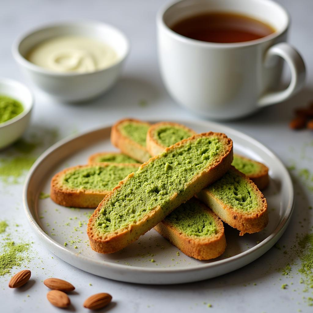 Modern Matcha Almond Biscotti