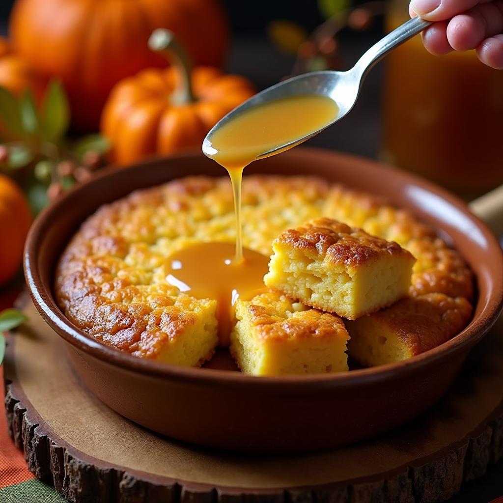 Modern Sweet Corn Pudding with Maple Butter Drizzle