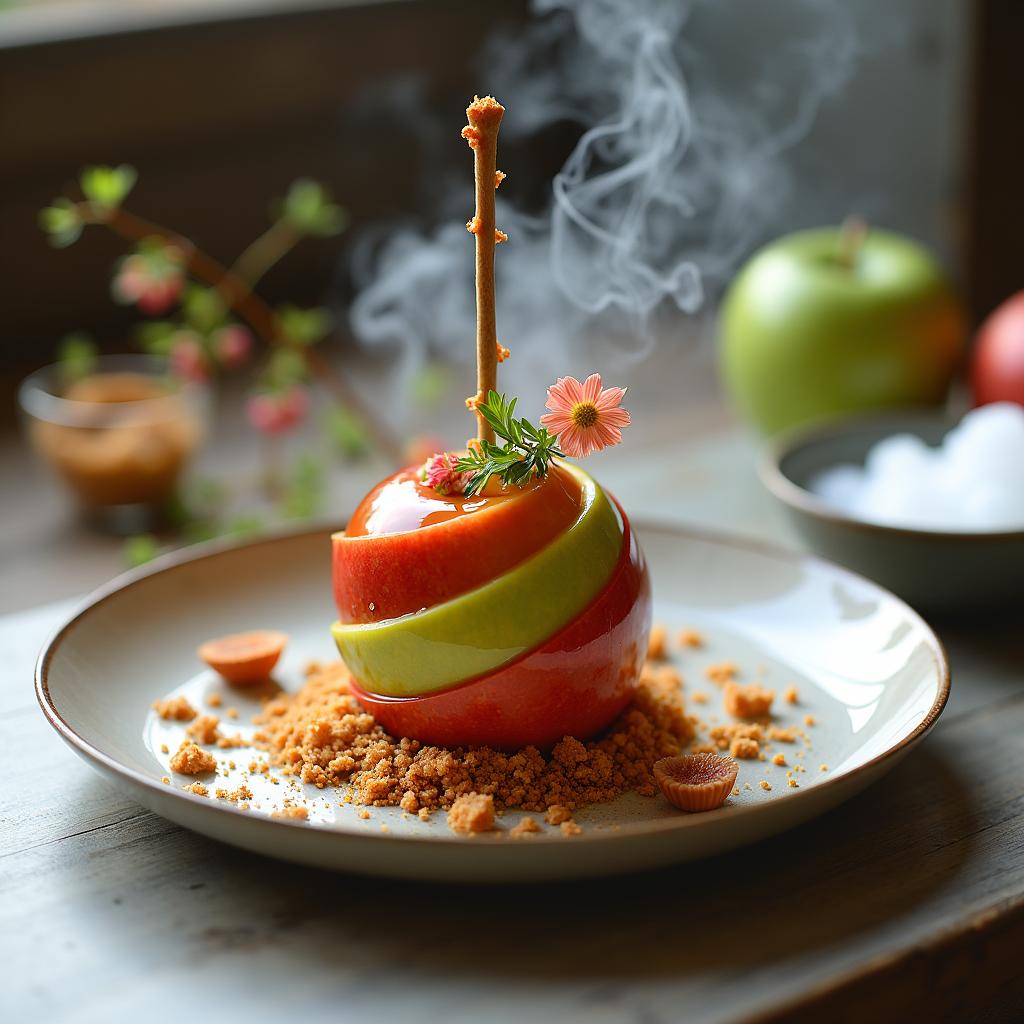 Modern Toffee Apple Deconstruction with Spiced Caramel Foam