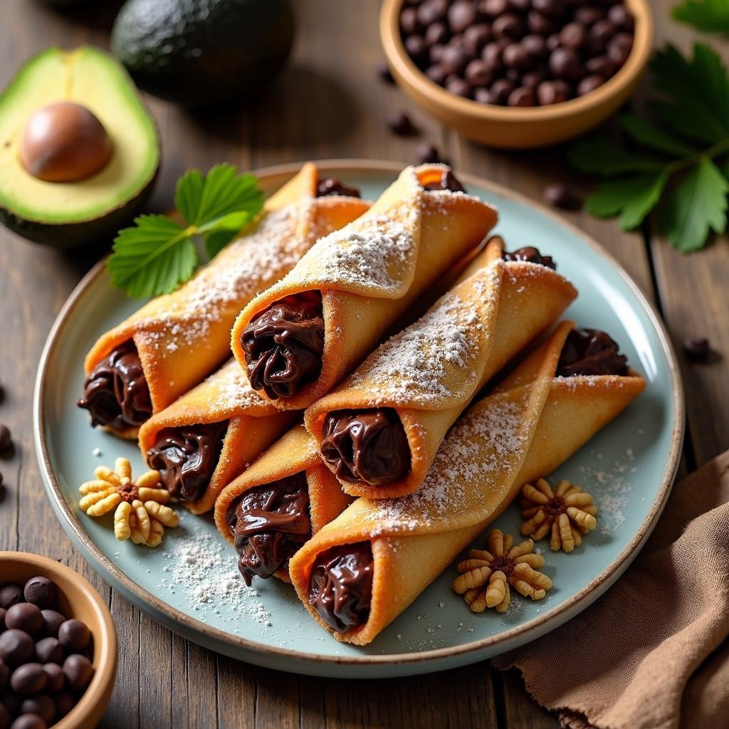 Nutty Chocolate Avocado Cannoli