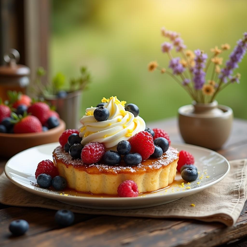 Rustic Berry Charlotte with Whipped Honey Cream