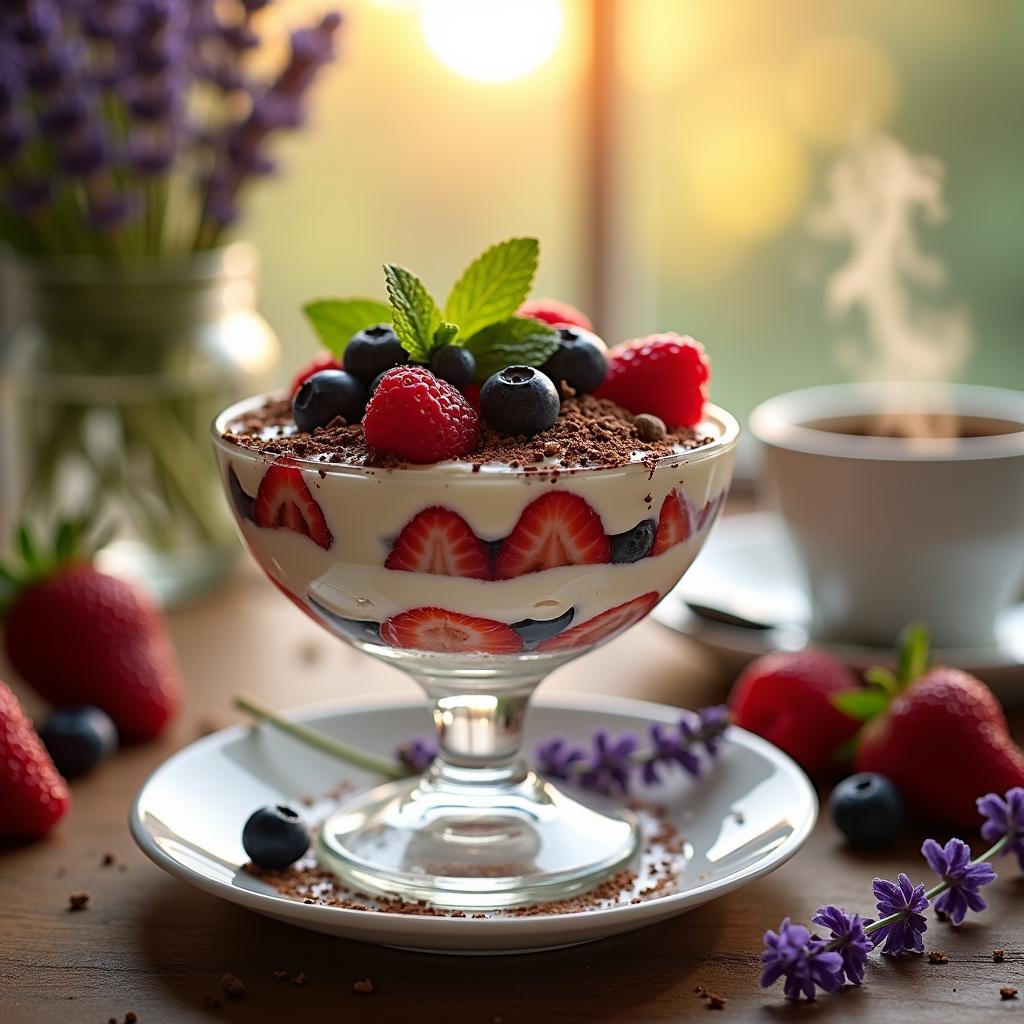 Rustic Berry Tiramisu with a Touch of Lavender