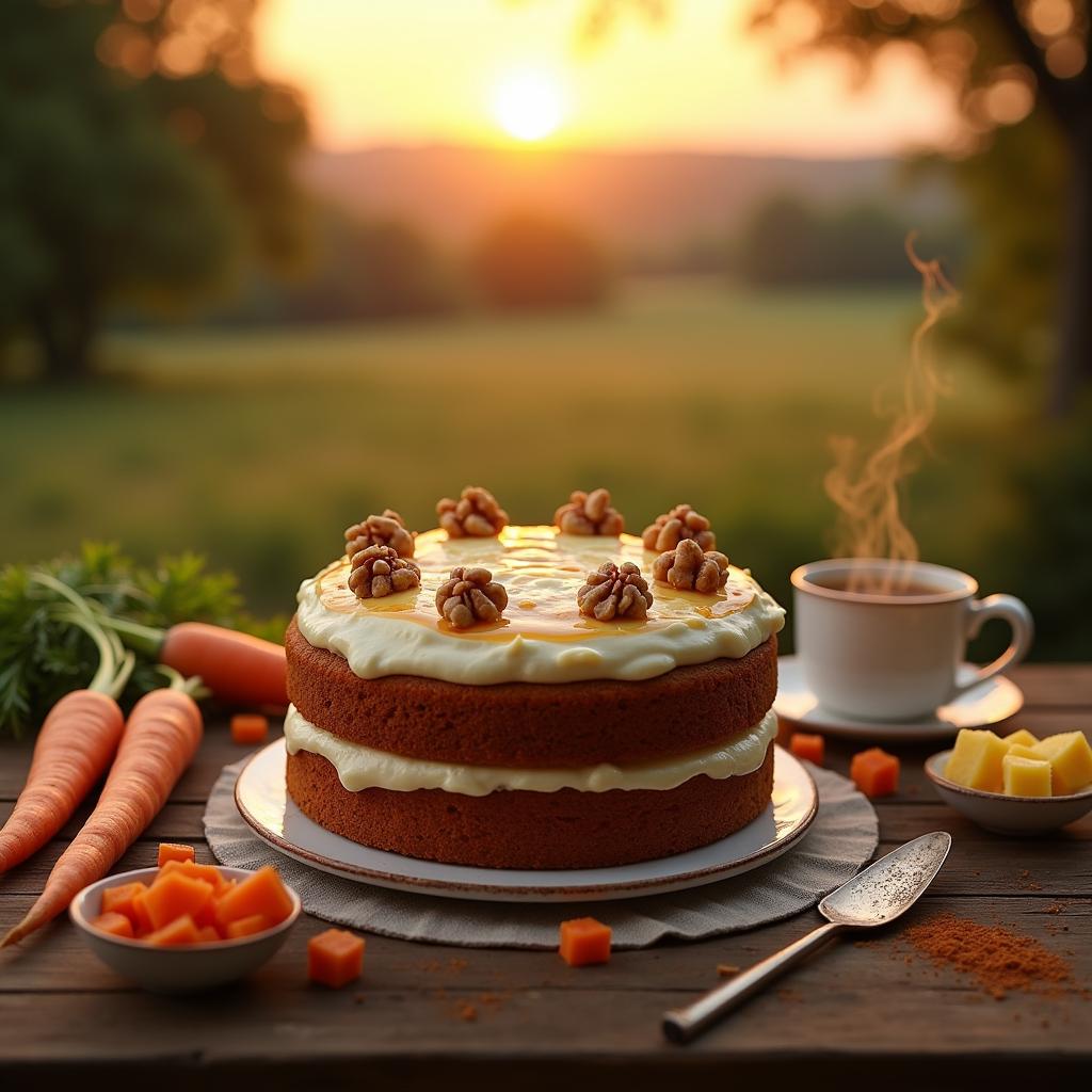 Rustic Carrot Cake with Maple Cream Cheese Frosting