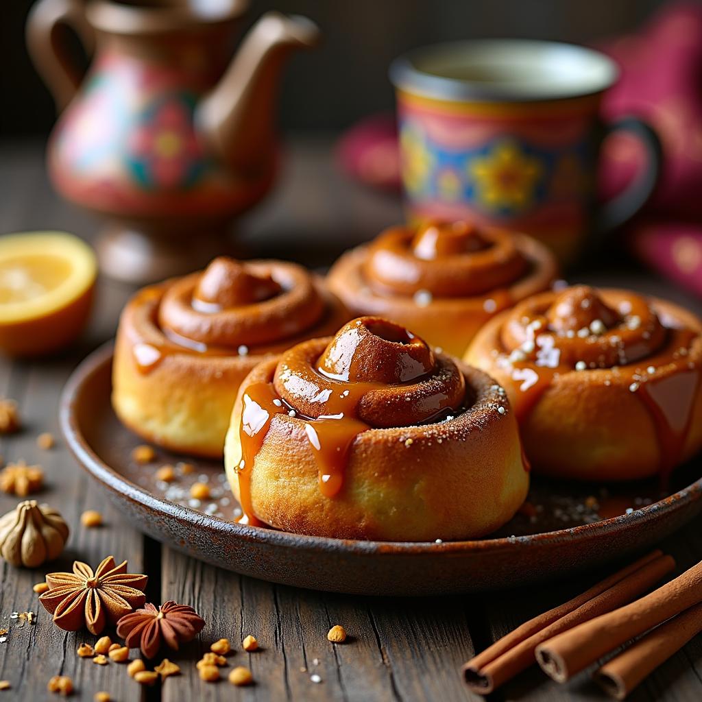 Spiced Chai Cinnamon Rolls with Cardamom Glaze