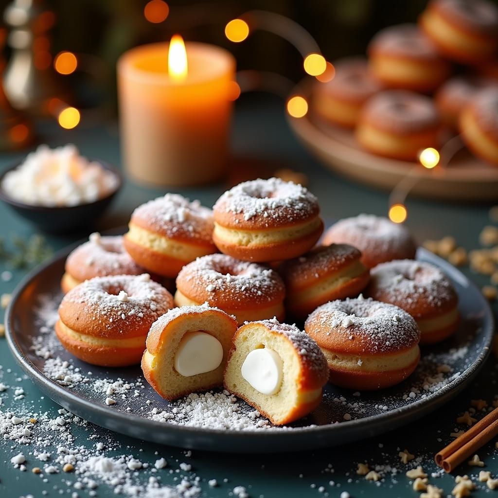 Spiced Chai Sufganiyot with Coconut Cream Filling