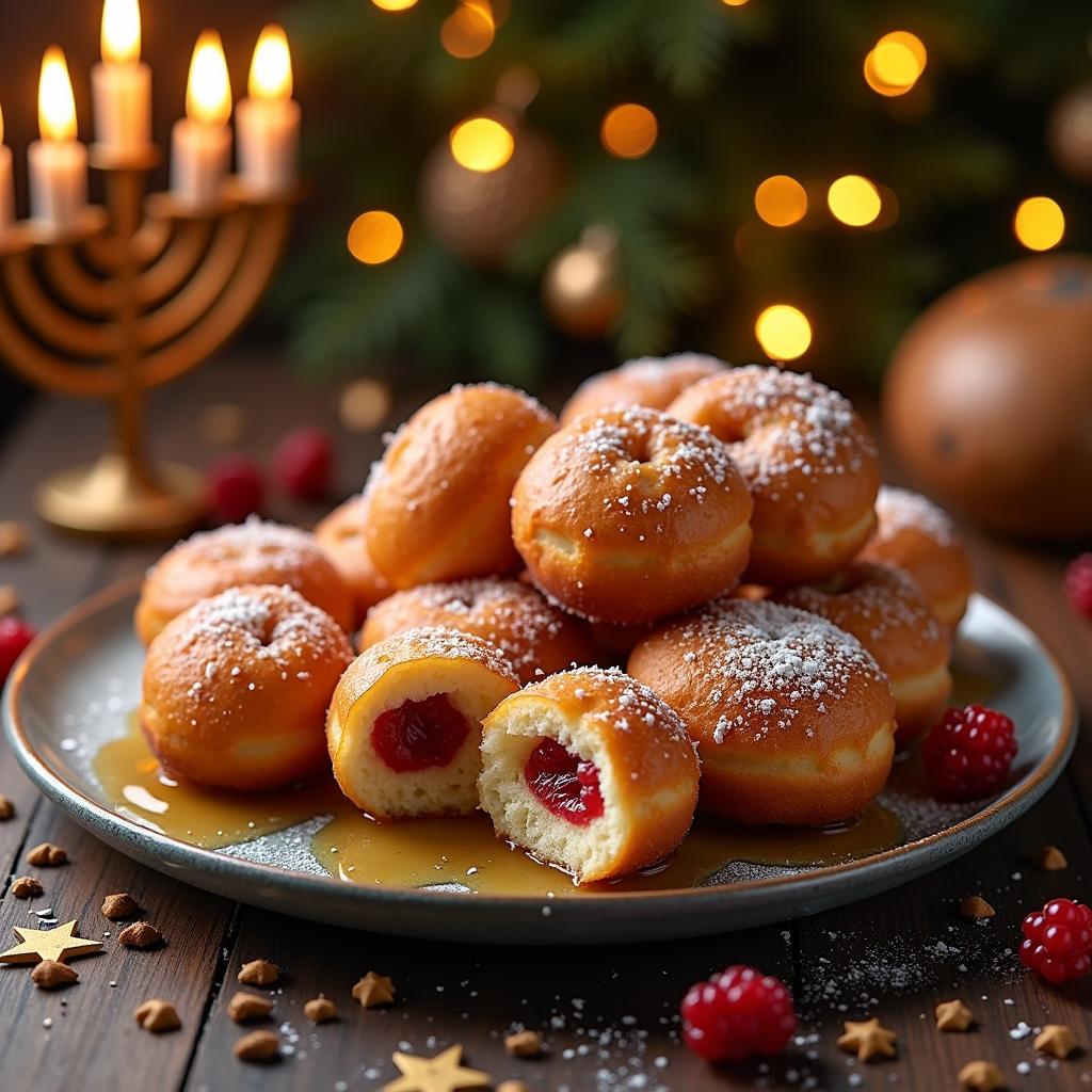 Spiced Chia Sufganiyot with Cardamom and Maple Glaze