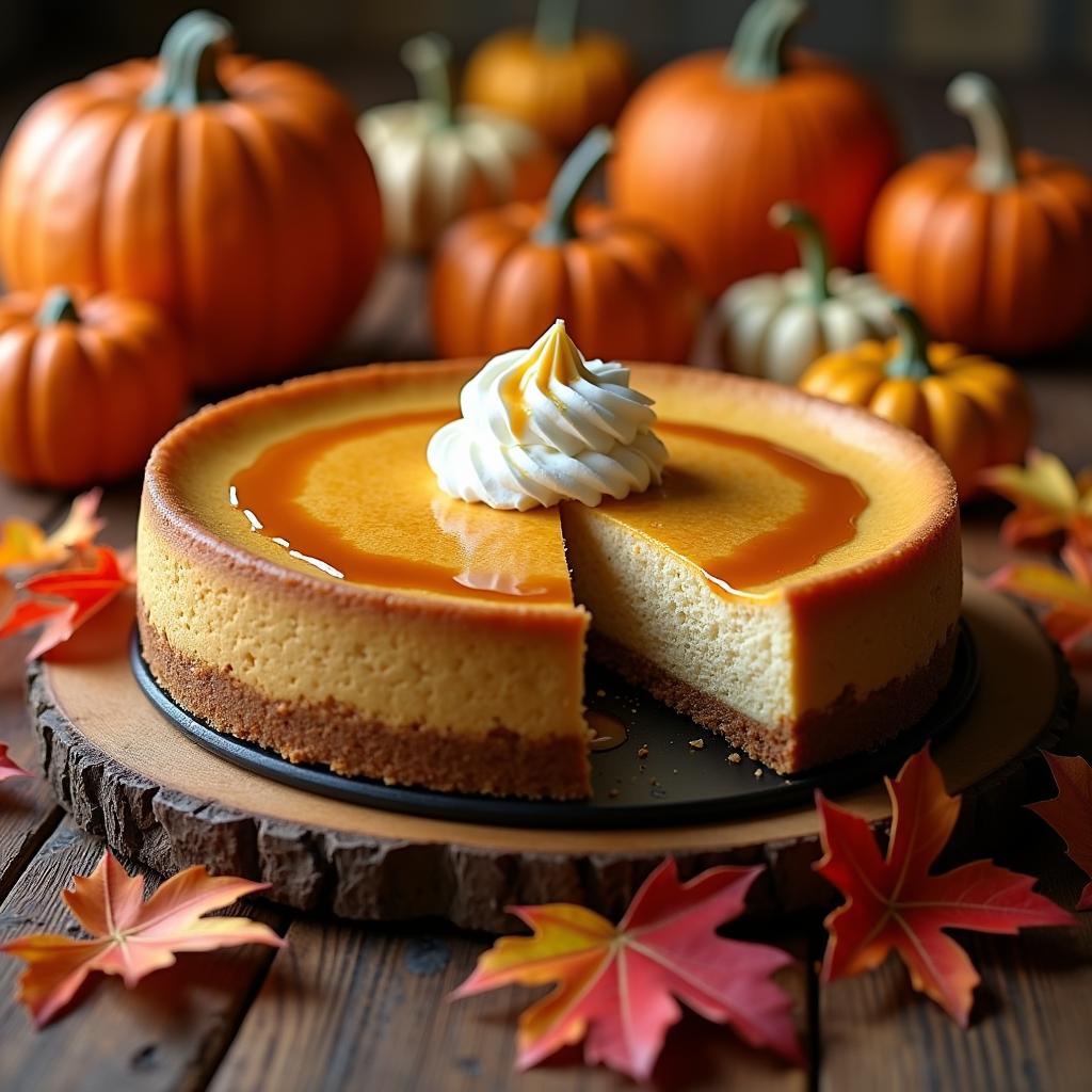 Spiced Pumpkin Cheesecake with a Ginger Snap Crust