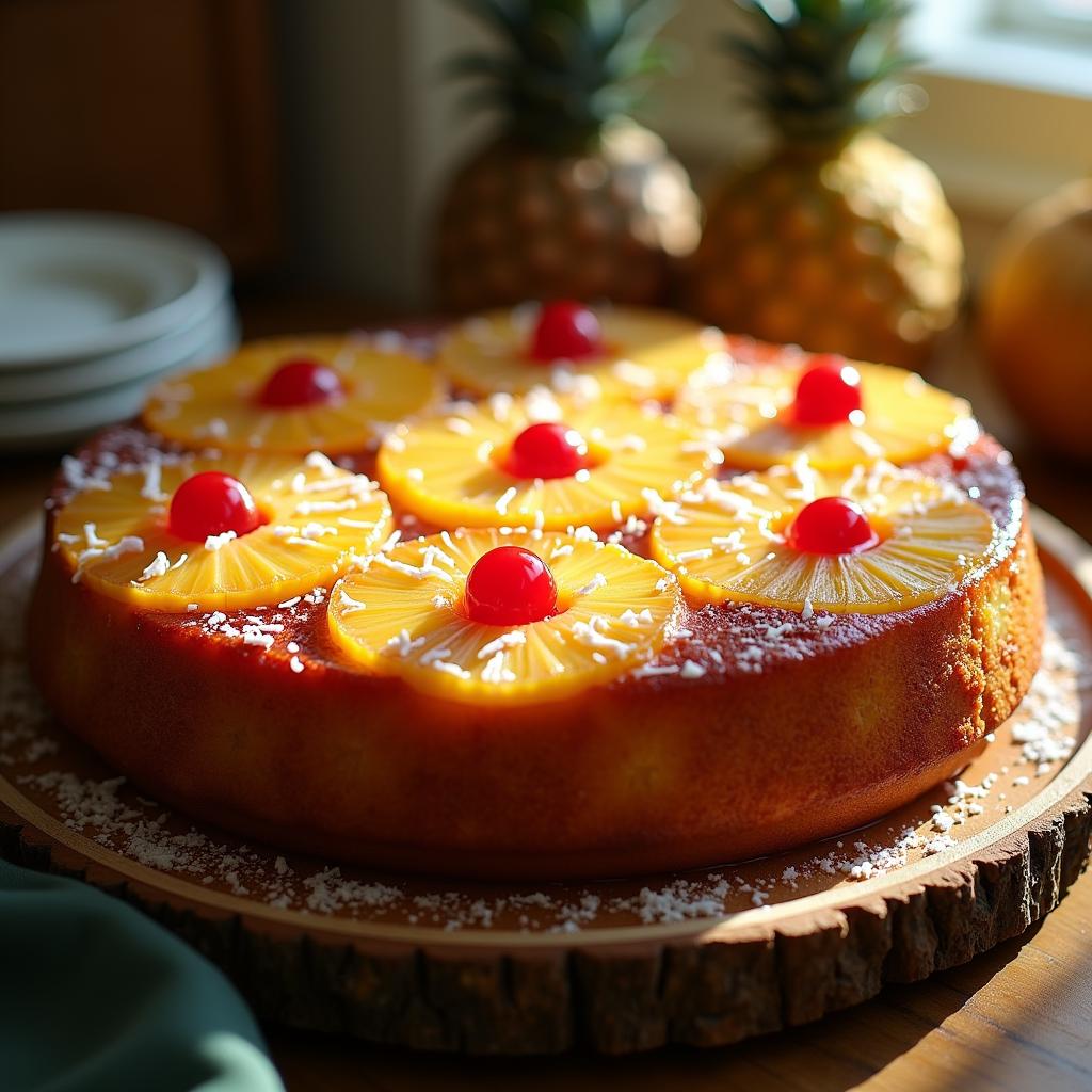 Sunny Pineapple Upside-Down Cake with Coconut Drizzle