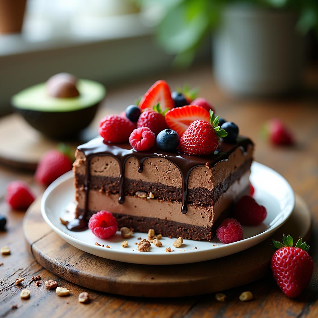 Superfood Chocolate Avocado Ice Cream Cake