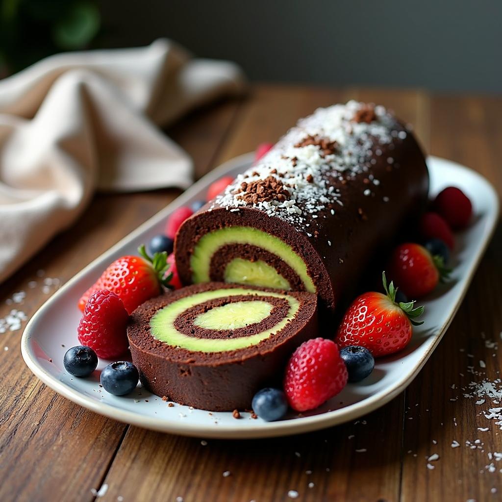 Superfood Chocolate Avocado Roulade