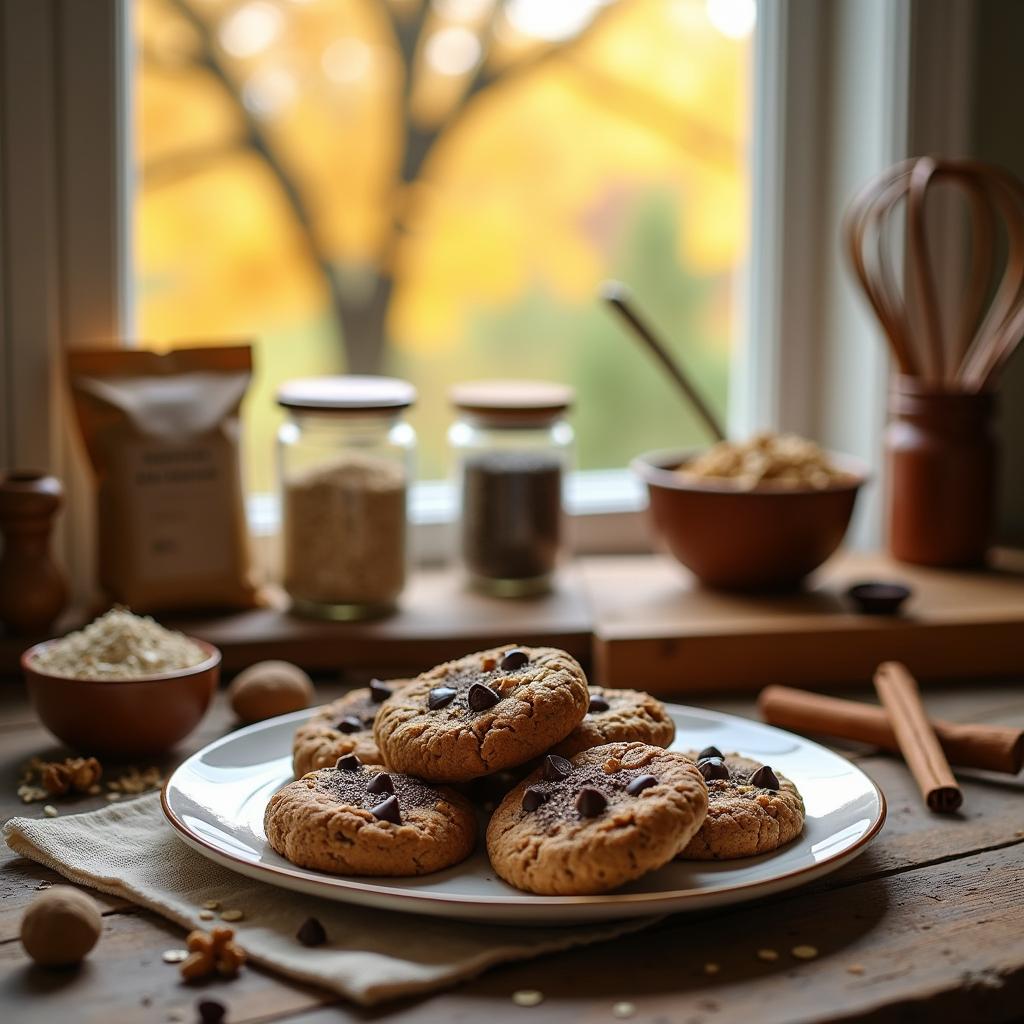 Superfood Oatmeal Cookies with Chia Seeds and Dark Chocolate