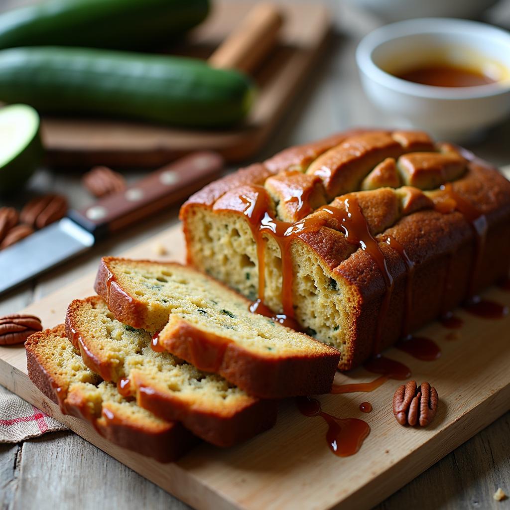 Twisted Zucchini Bread with Maple Pecan Glaze