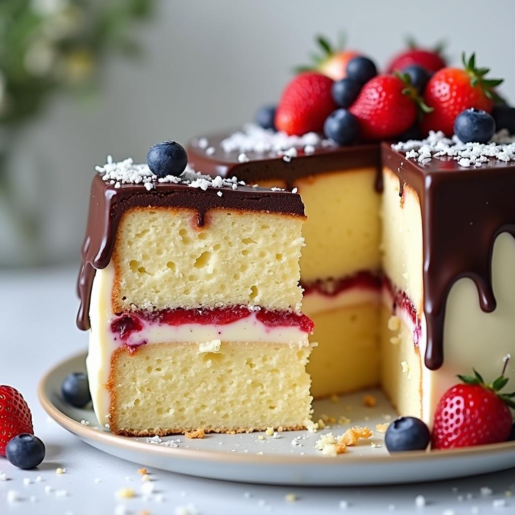 Vegan Boston Cream Pie with Coconut Whipped Ganache