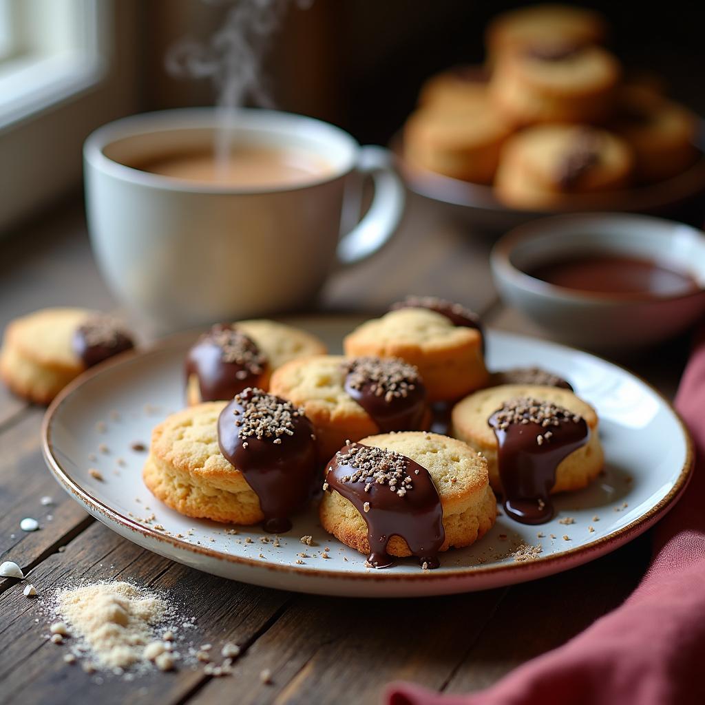 Vegan Chocolate-Dipped Vienna Finger Cookies