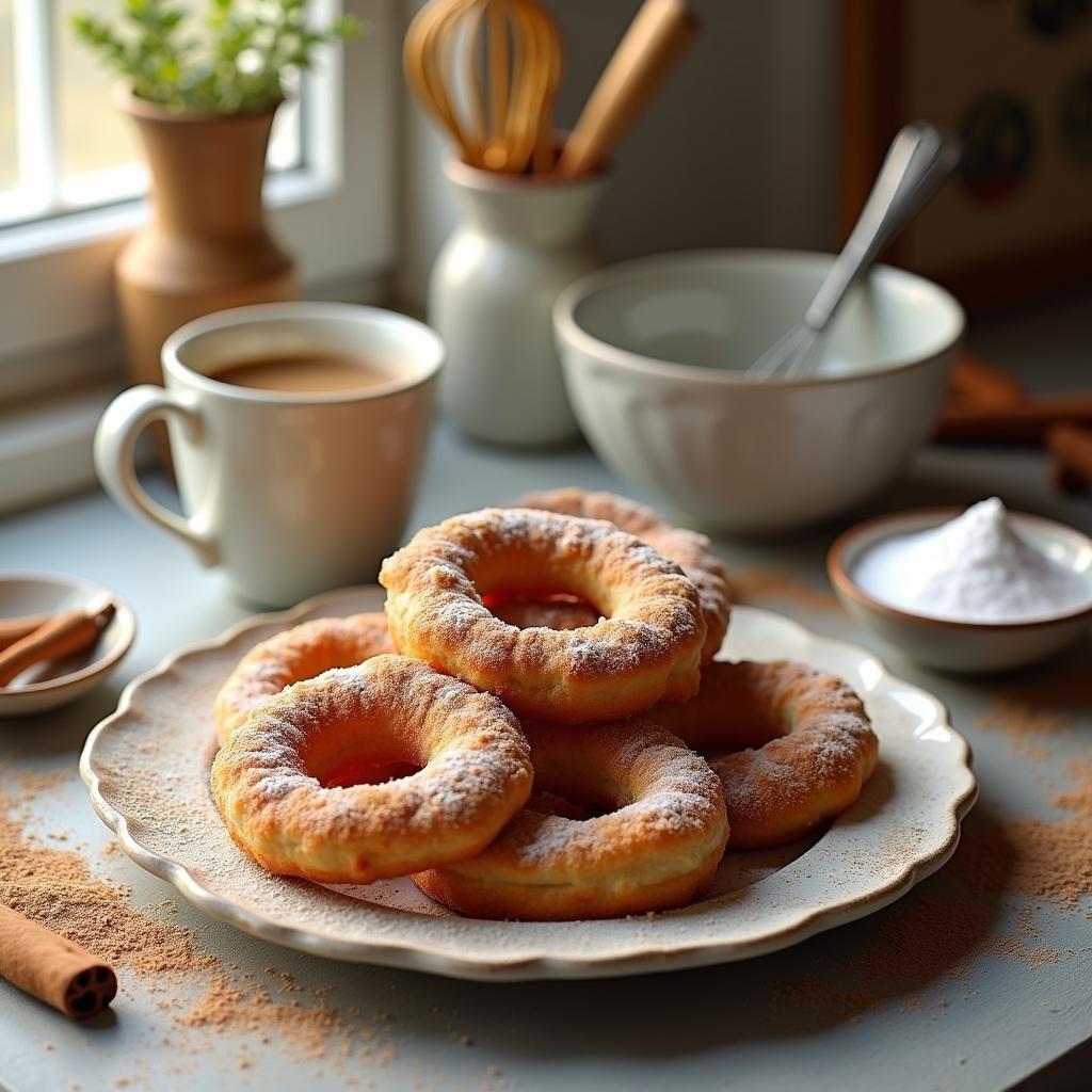 Vegan Cinnamon Sugar Crullers